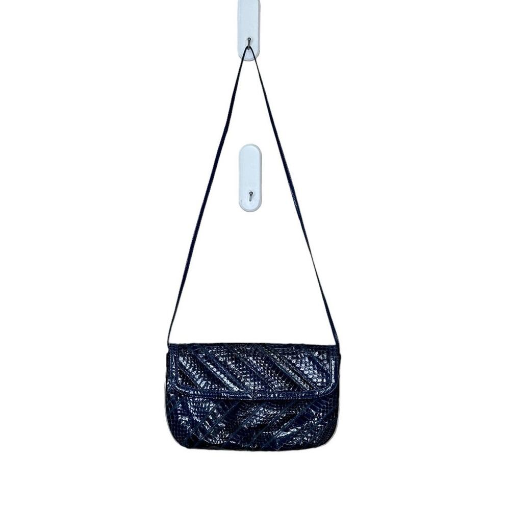 Varon Blue Snakeskin Vintage Cross Body Purse